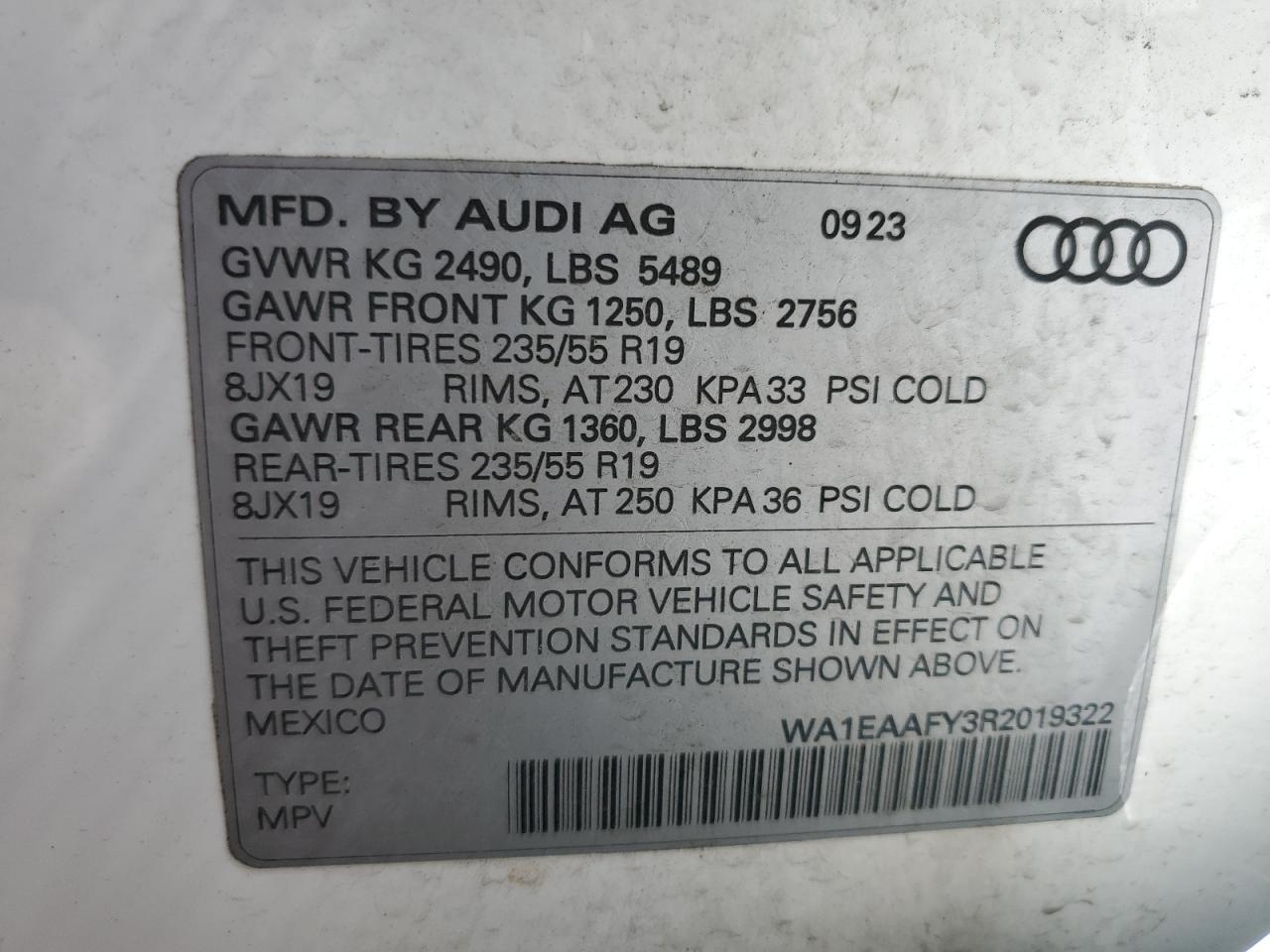 2024 Audi Q5 Premium Plus 45 vin: WA1EAAFY3R2019322