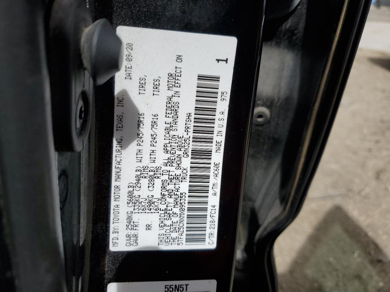 5TFAZ5CNXMX095355 2021 Toyota Tacoma Double Cab