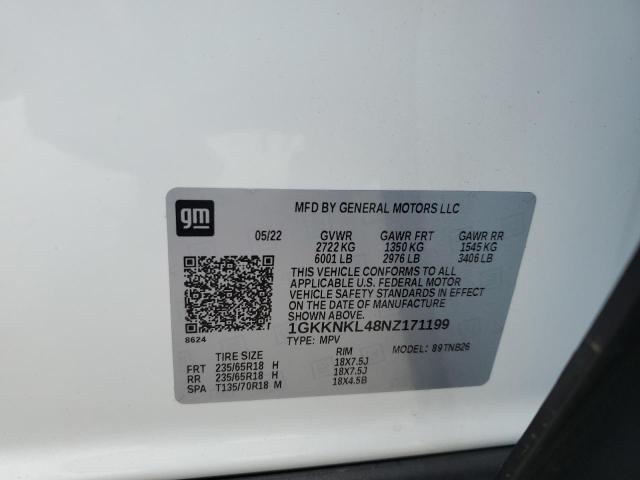 2022 GMC Acadia Sle VIN: 1GKKNKL48NZ171199 Lot: 59523554