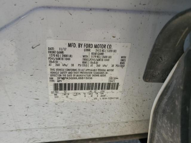 2018 Ford Edge Se VIN: 2FMPK3G9XJBB15036 Lot: 59232254