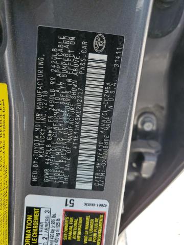 2019 TOYOTA CAMRY L - 4T1B11HK5KU202227