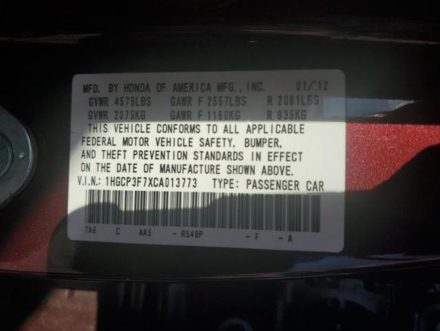 1HGCP3F7XCA013773 2012 Honda Accord Ex