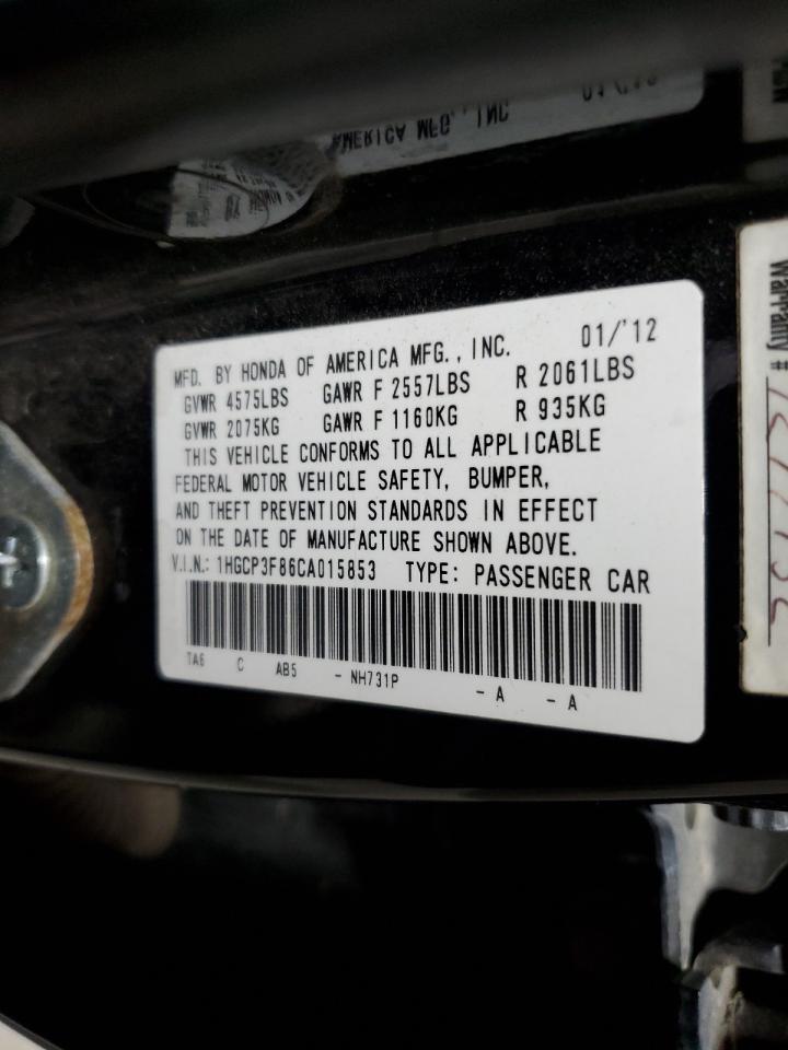 2012 Honda Accord Exl vin: 1HGCP3F86CA015853