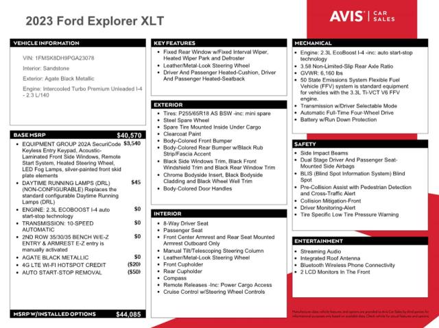 2023 FORD EXPLORER X - 1FMSK8DH9PGA23078