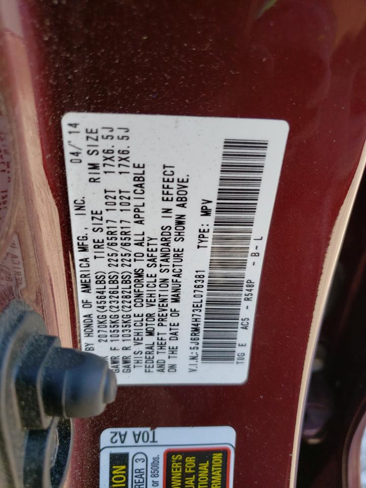 5J6RM4H73EL076381 2014 Honda Cr-V Exl