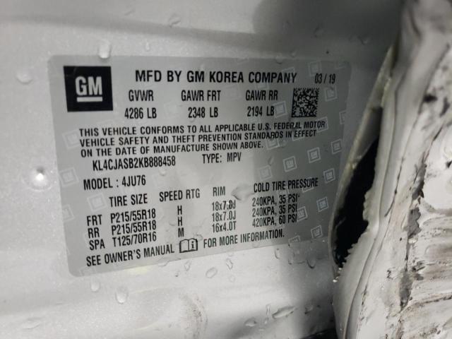 2019 Buick Encore Preferred VIN: KL4CJASB2KB888458 Lot: 59422104