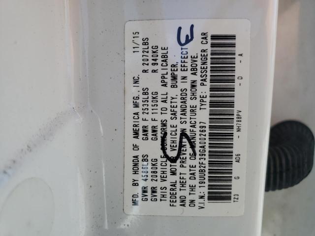 2016 Acura Tlx VIN: 19UUB2F39GA002697 Lot: 60242584