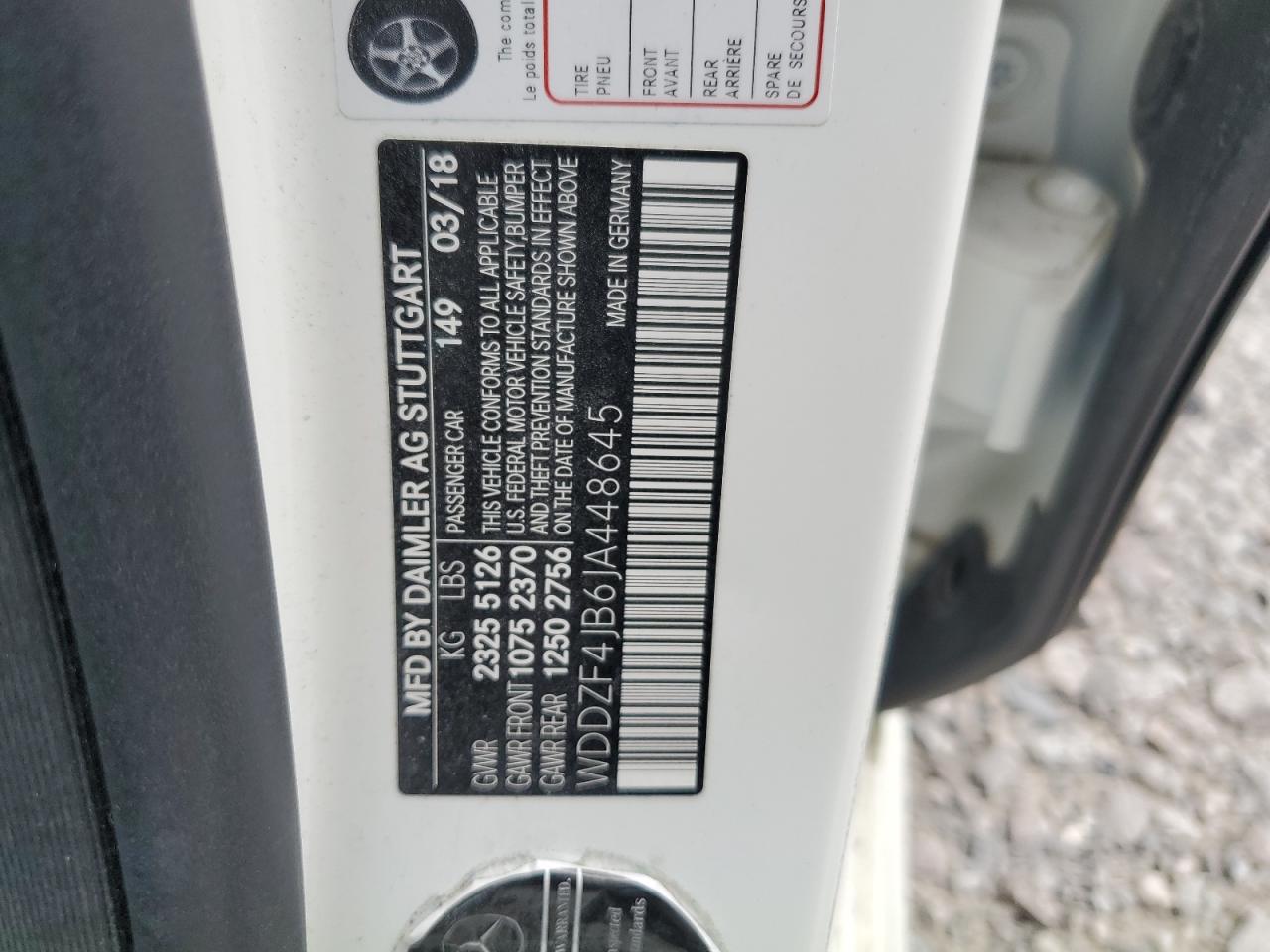 WDDZF4JB6JA448645 2018 Mercedes-Benz E 300