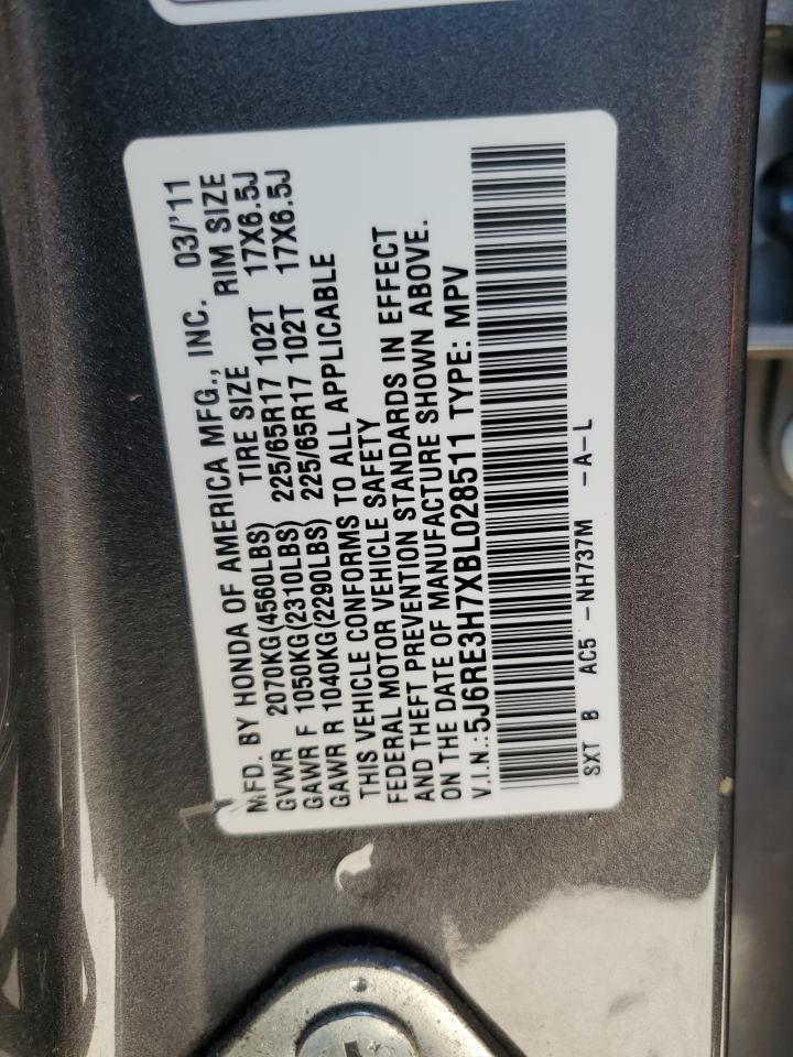 5J6RE3H7XBL028511 2011 Honda Cr-V Exl