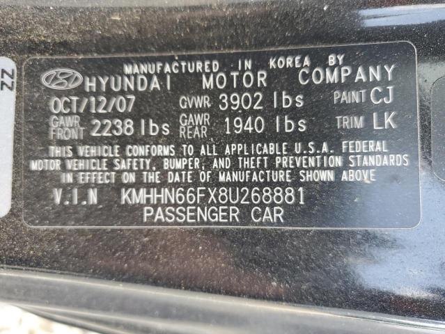 2008 Hyundai Tiburon Gt VIN: KMHHN66FX8U268881 Lot: 59090074