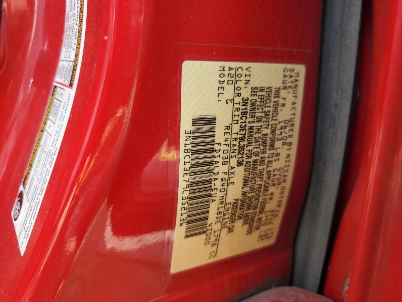 3N1BC13E79L352136 2009 Nissan Versa S