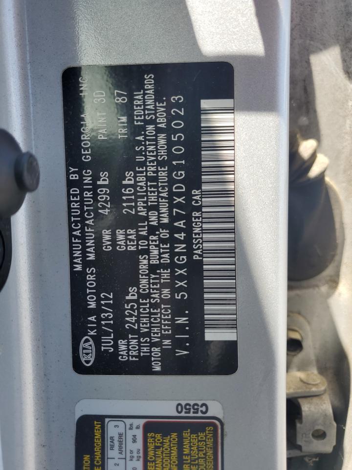 5XXGN4A7XDG105023 2013 Kia Optima Ex