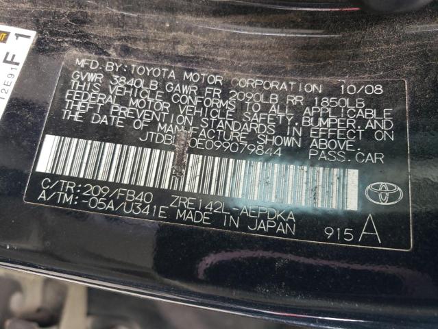 2009 Toyota Corolla Base VIN: JTDBL40E099079844 Lot: 56674454