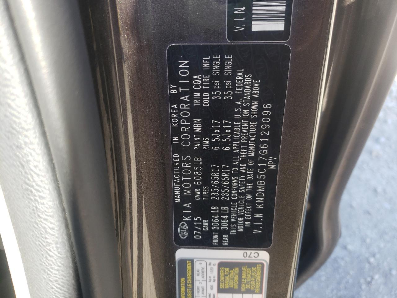 KNDMB5C17G6129096 2016 Kia Sedona Lx