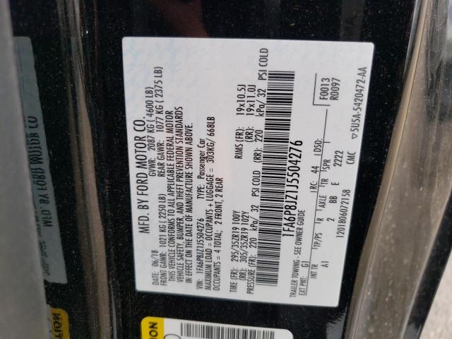 2018 Ford Mustang Shelby Gt350 VIN: 1FA6P8JZ1J5504276 Lot: 60079094