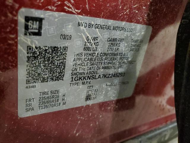 2019 GMC Acadia Sle VIN: 1GKKNSLA7KZ245293 Lot: 58888724