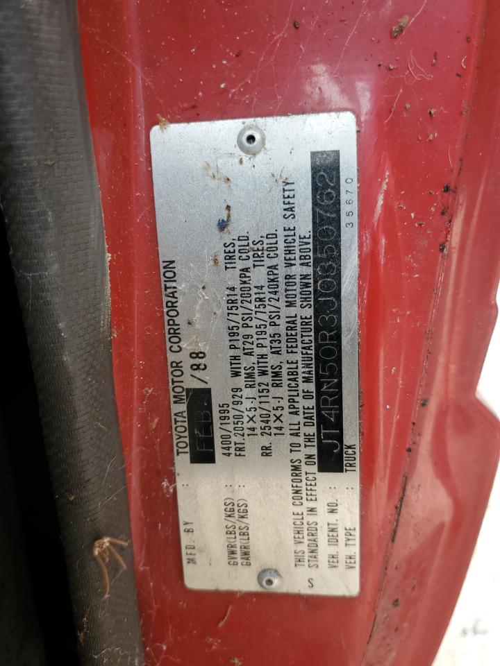 JT4RN50R3J0350762 1988 Toyota Pickup 1/2 Ton Rn50