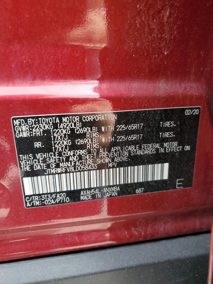 JTMRWRFV8LD058433 2020 Toyota Rav4 Xle