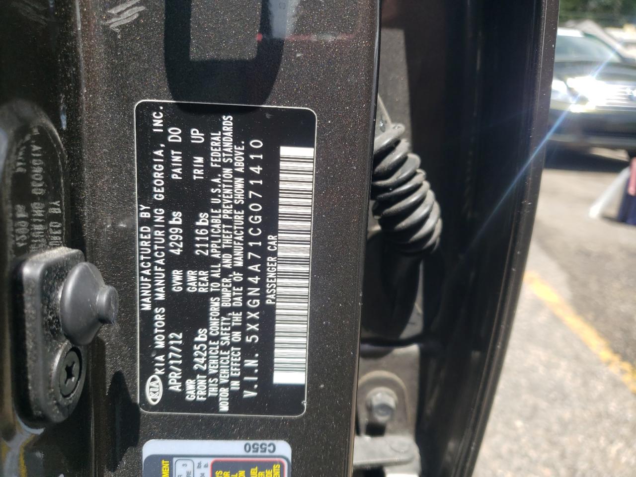 5XXGN4A71CG071410 2012 Kia Optima Ex