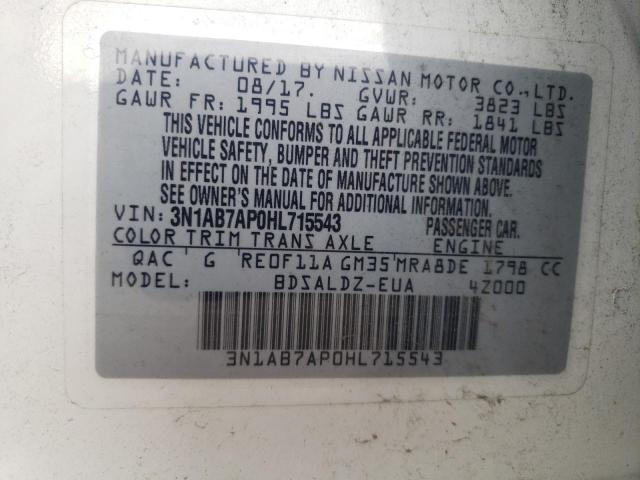 2017 Nissan Sentra S VIN: 3N1AB7AP0HL715543 Lot: 60563984