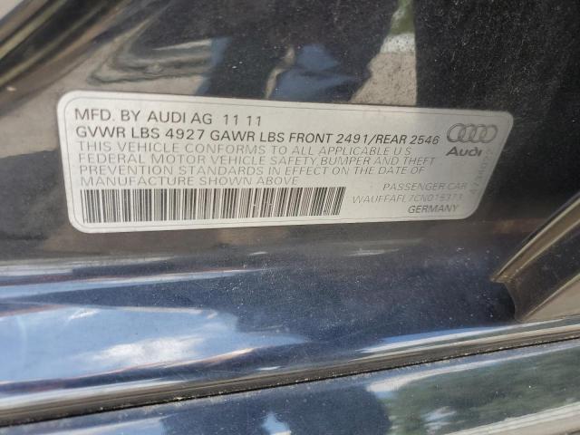 2012 Audi A4 Premium Plus VIN: WAUFFAFL7CN015373 Lot: 58963714