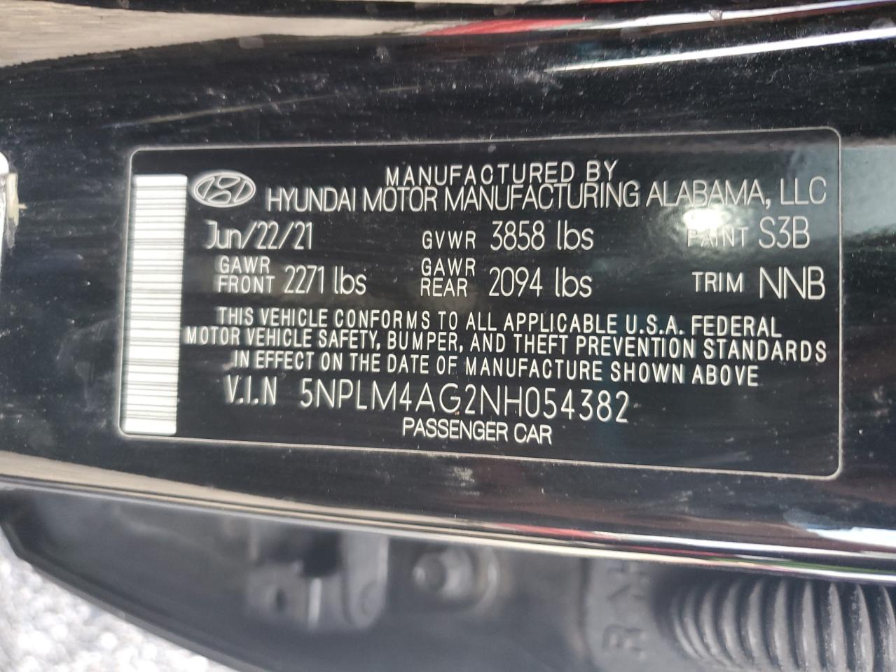 5NPLM4AG2NH054382 2022 Hyundai Elantra Sel