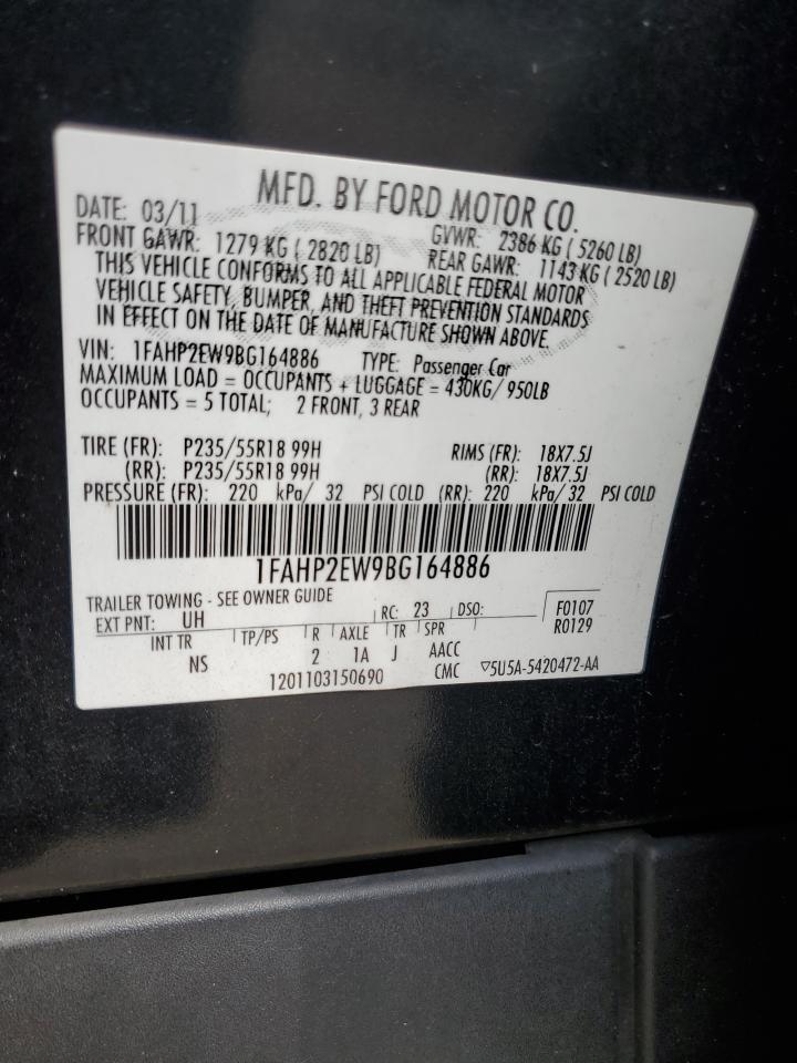 1FAHP2EW9BG164886 2011 Ford Taurus Sel