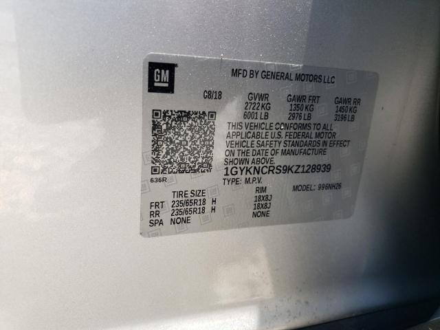 2019 Cadillac Xt5 Luxury VIN: 1GYKNCRS9KZ128939 Lot: 58743374