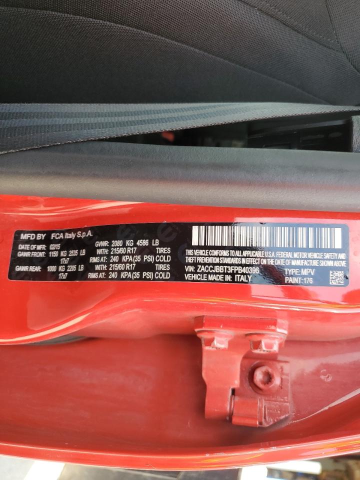 ZACCJBBT3FPB40396 2015 Jeep Renegade Latitude