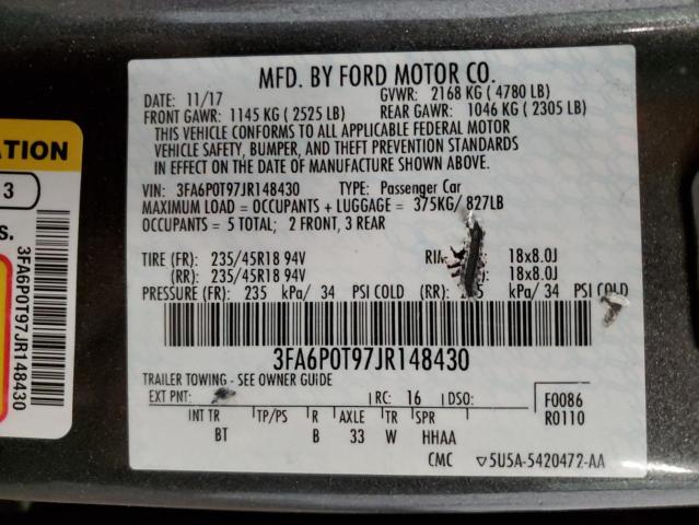 VIN 3FA6P0T97JR148430 2018 Ford Fusion, SE no.13