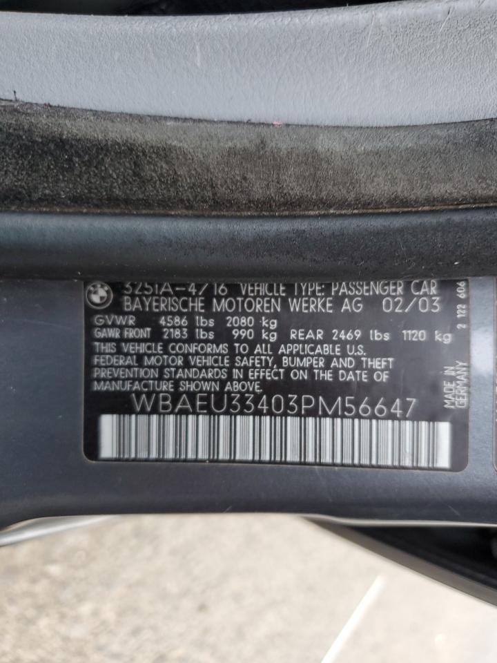 WBAEU33403PM56647 2003 BMW 325 Xi