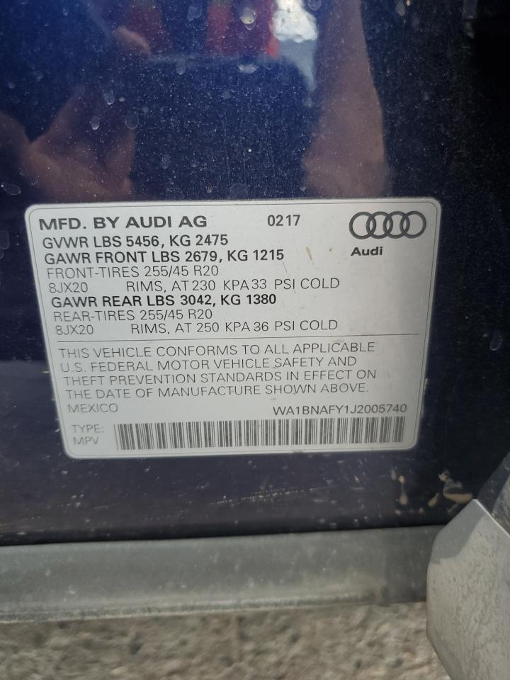 WA1BNAFY1J2005740 2018 Audi Q5 Premium Plus