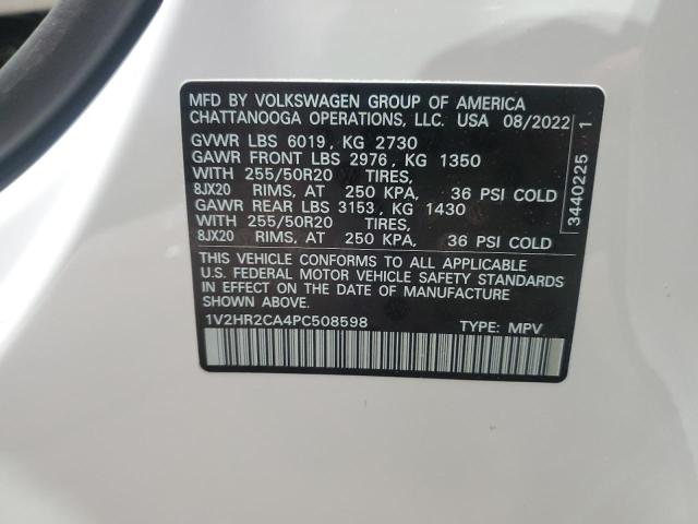 2023 Volkswagen Atlas Se VIN: 1V2HR2CA4PC508598 Lot: 60850754