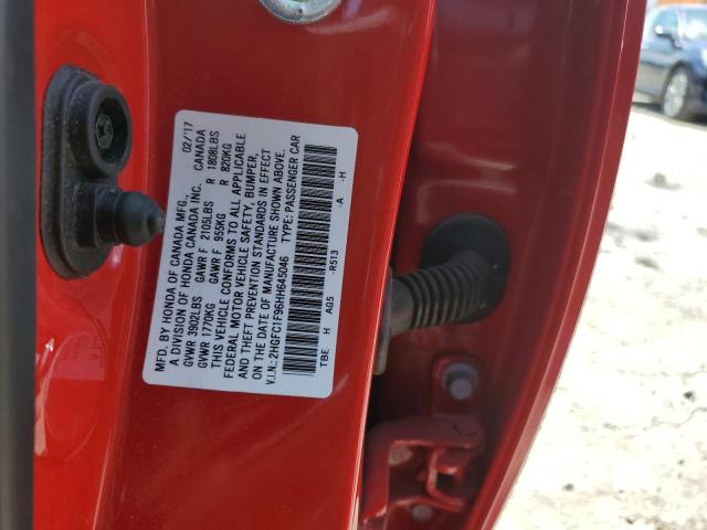 2017 HONDA CIVIC TOUR - 2HGFC1F96HH645046