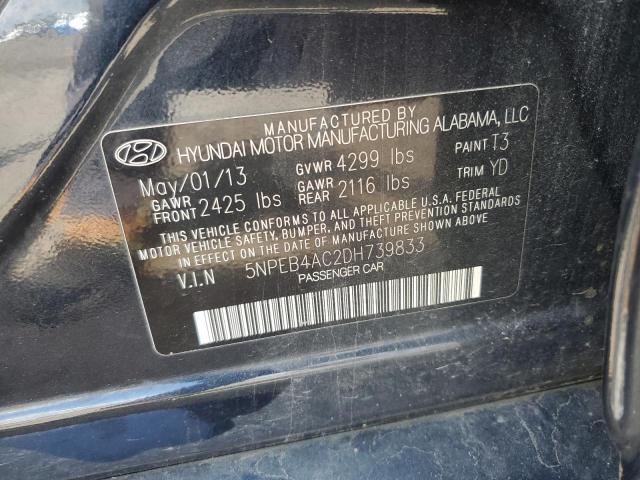 VIN 5NPEB4AC2DH739833 2013 Hyundai Sonata, Gls no.12