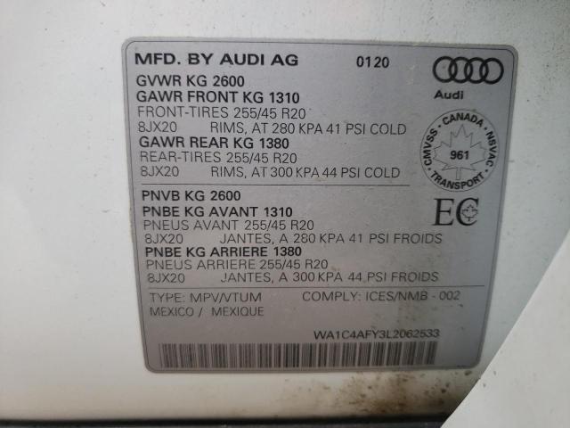 2020 AUDI SQ5 PRESTI WA1C4AFY3L2062533