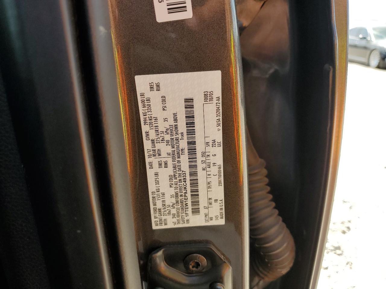 1FTEW1EP9JKC49337 2018 Ford F150 Supercrew