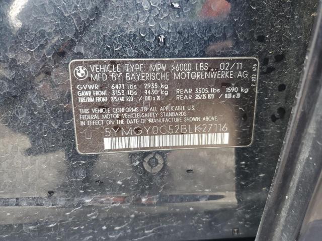 2011 BMW X5 M VIN: 5YMGY0C52BLK27116 Lot: 57107354