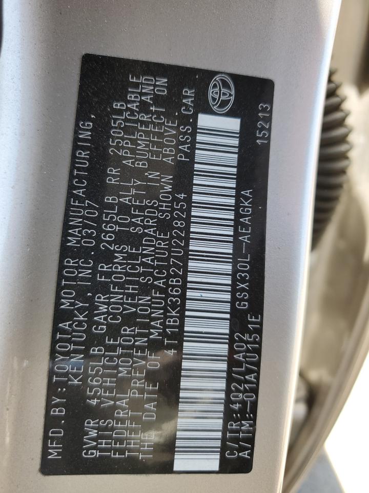 4T1BK36B27U228254 2007 Toyota Avalon Xl