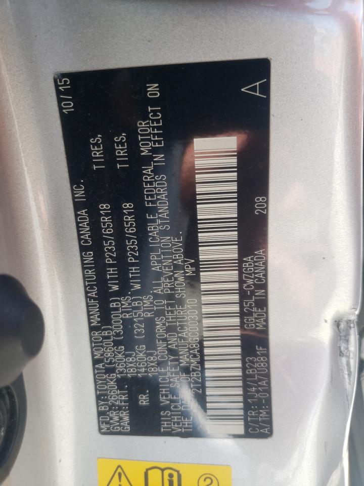 2T2BZMCA8GC003010 2016 Lexus Rx 350 Base