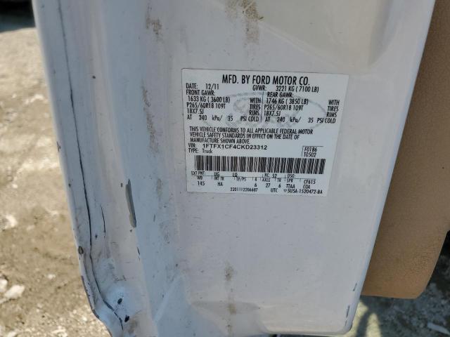 2012 Ford F150 Super Cab VIN: 1FTFX1CF4CKD23312 Lot: 58693634