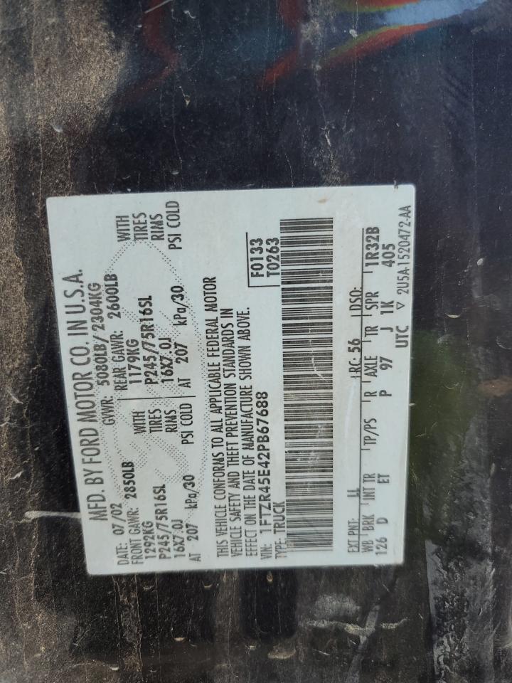 1FTZR45E42PB67688 2002 Ford Ranger Super Cab 1FTZR45E42PB67688 2002 Ford Ranger Super Cab