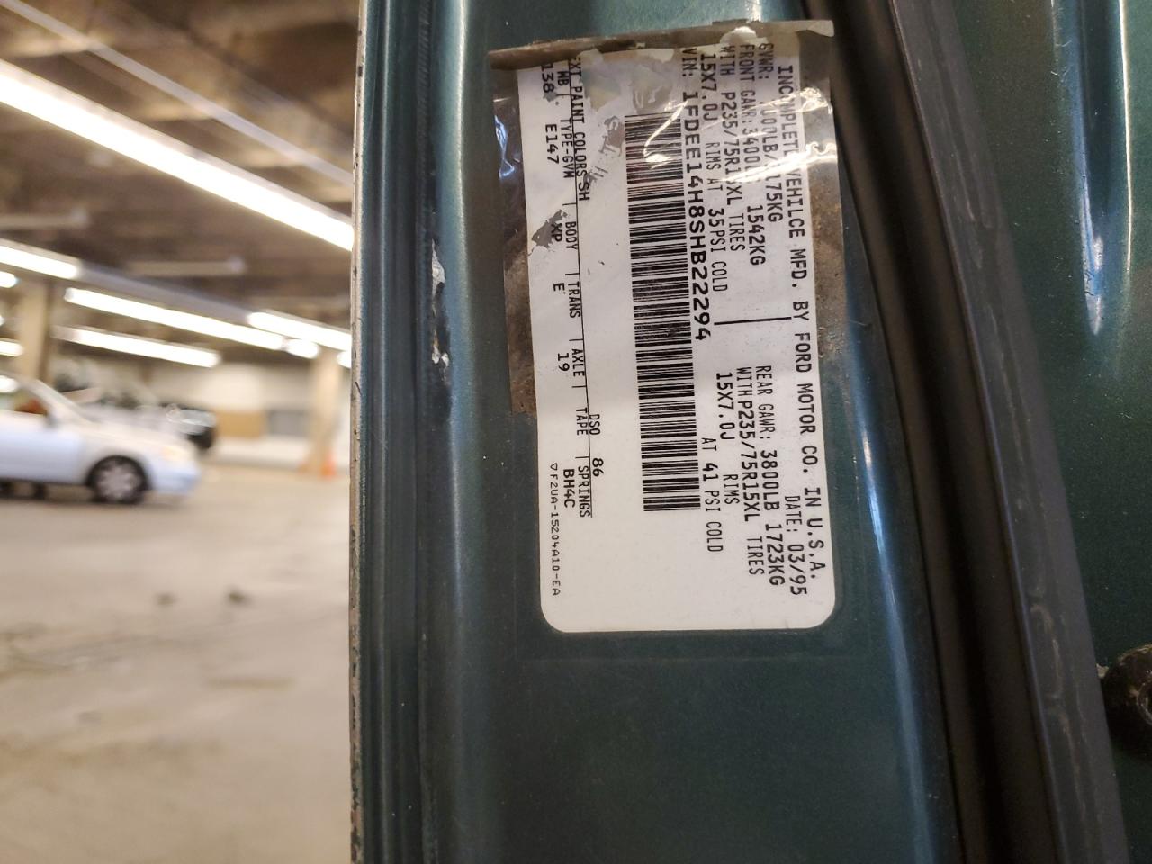 1FDEE14H8SHB22294 1995 Ford Econoline E150 Van