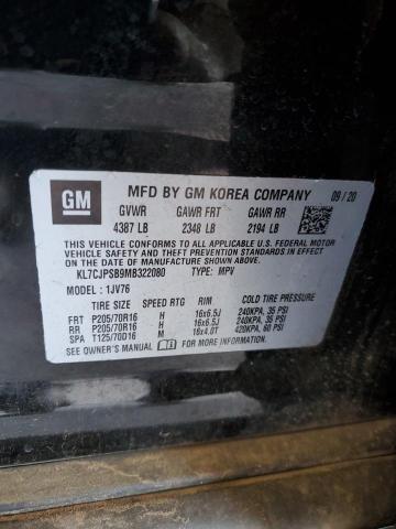 2021 Chevrolet Trax 1Lt VIN: KL7CJPSB9MB322080 Lot: 59523714