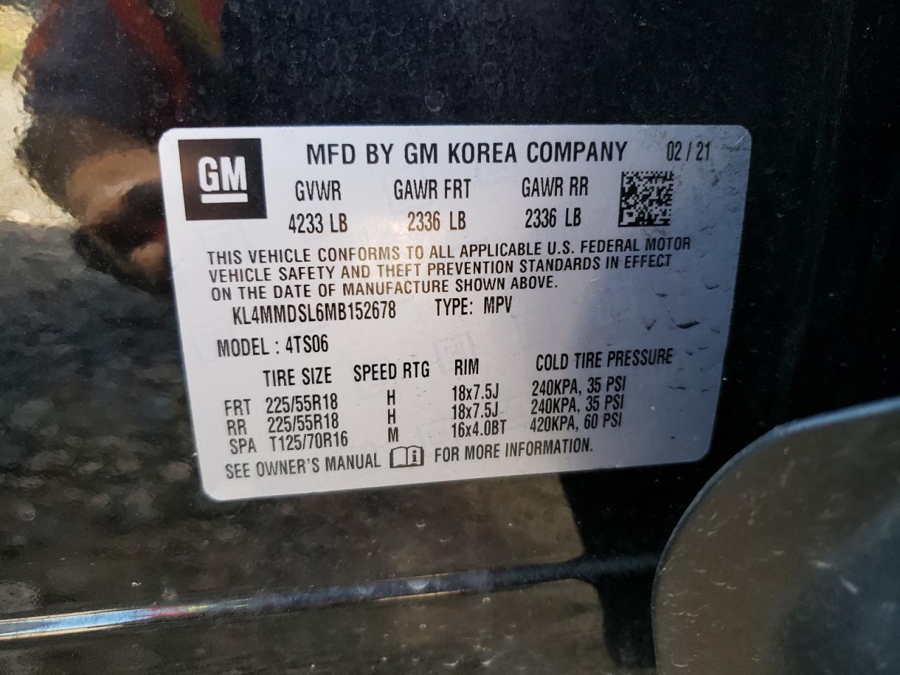 KL4MMDSL6MB152678 2021 Buick Encore Gx Select