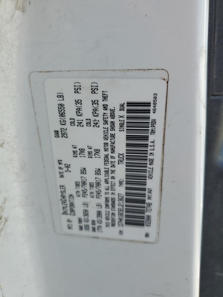 1D7HA16K92J213627 2002 Dodge Ram 1500