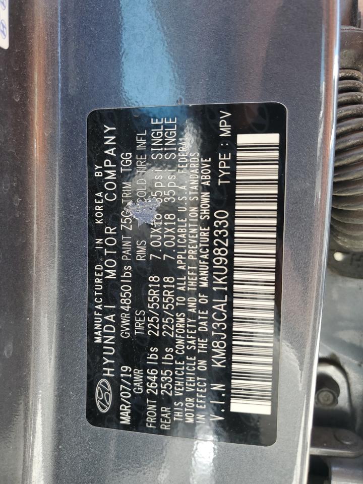 KM8J3CAL1KU982330 2019 Hyundai Tucson Limited