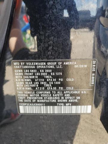 2018 VOLKSWAGEN ATLAS SE - 1V2DP2CA3JC593011
