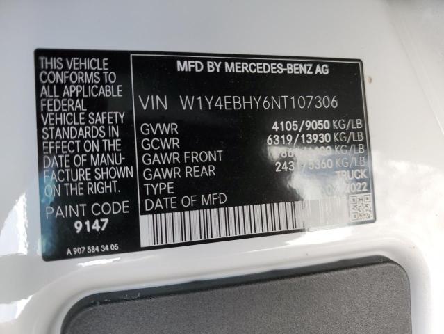 2022 Mercedes-Benz Sprinter 2500 VIN: W1Y4EBHY6NT107306 Lot: 58715674