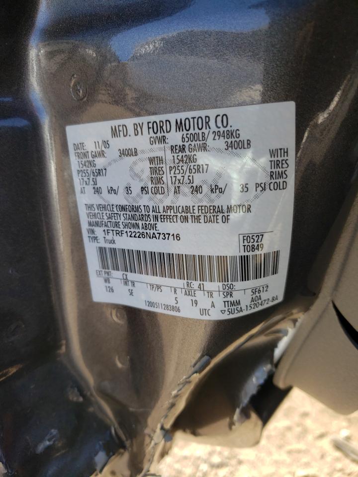 1FTRF12226NA73716 2006 Ford F150